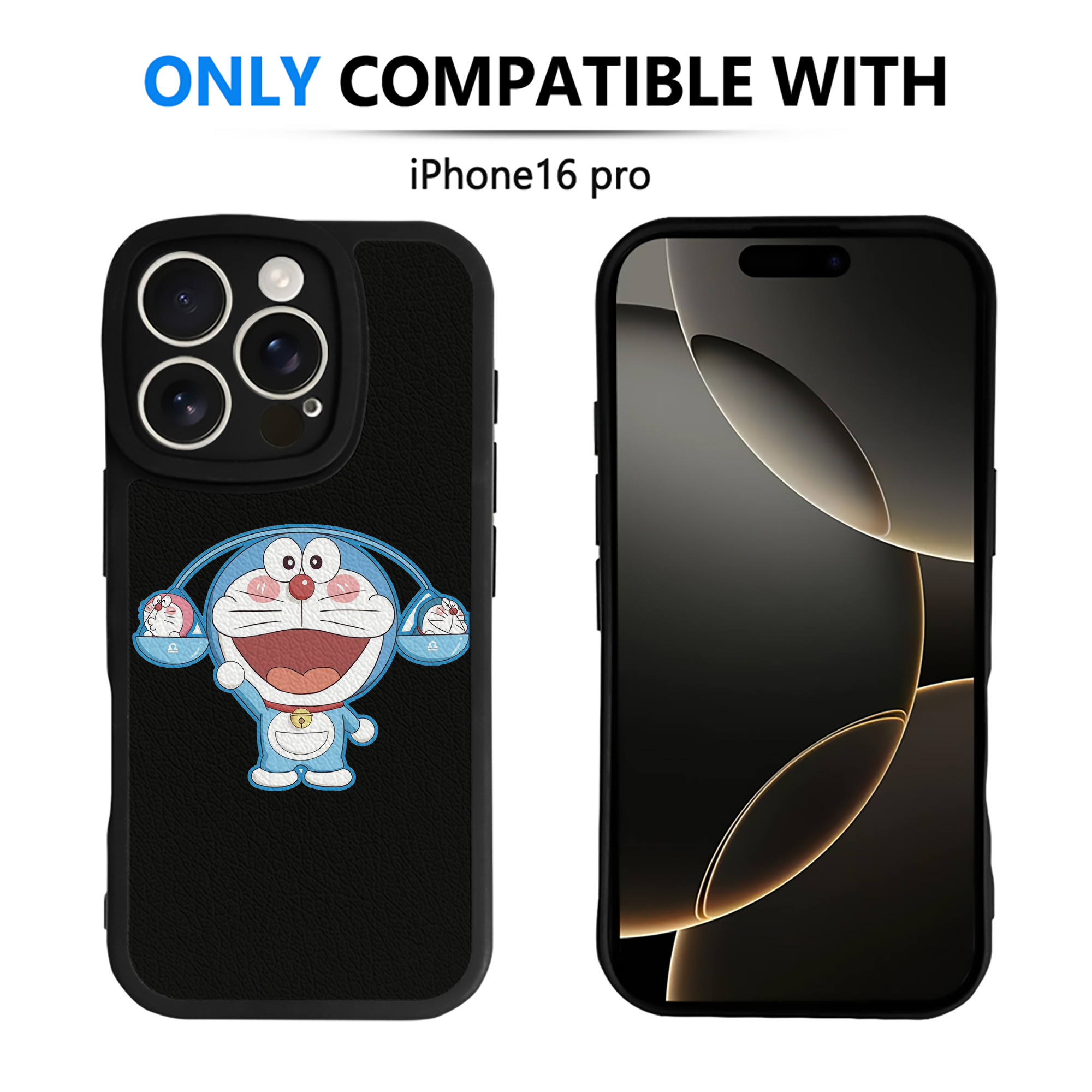 （画像用） ドラえもん Doraemon 【iPhone 16シリーズ対応】シリコンスマホケース（レザー調） 材質：シリコン